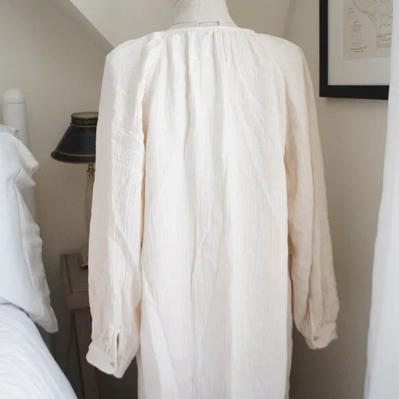 Aritzia Black Wilfred Free Cream White Maxi Sail Dress Size Medium - Picture 11 of 14